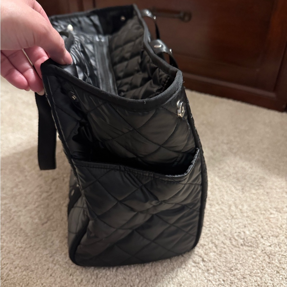 HAUTE SHORE Black Jaime Quilted Tote with Silver Studs - Picture 4 of 8